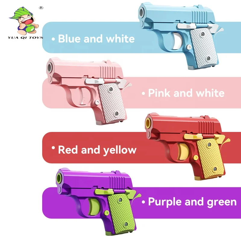 YQ Tiktok 2023 Hot Sell Carrot Guns Mini M1911 Toy Gun 3D Printed Blowback Gun For Children