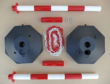 Water Filled Base Chain Post Set 10m Plastic Traffic Guard Safety Warning Sign Barrier