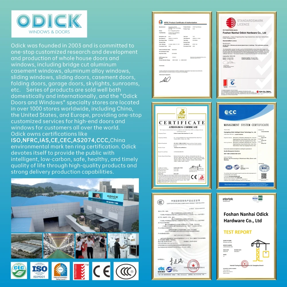 ODICK aluminum doors and windows modern interior sliding door partition sound insulation  glass sliding aluminium french door