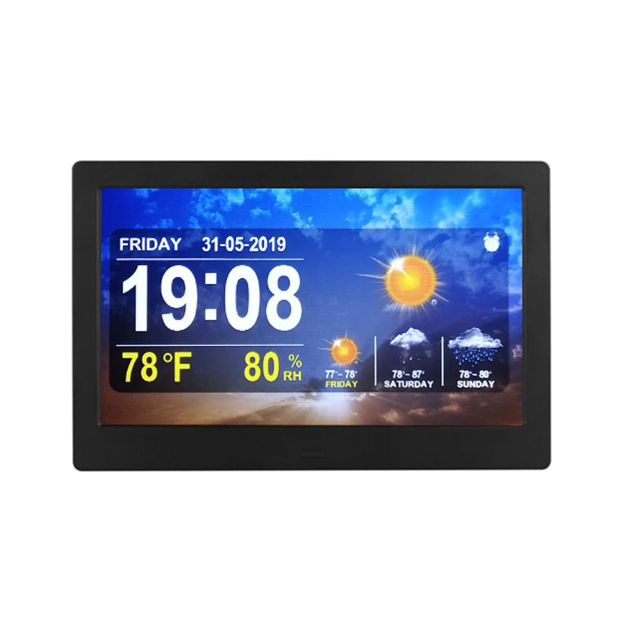 multifunction big screen 10 inch digital calendar day clock weather showing for dementia or alzheimer elderly