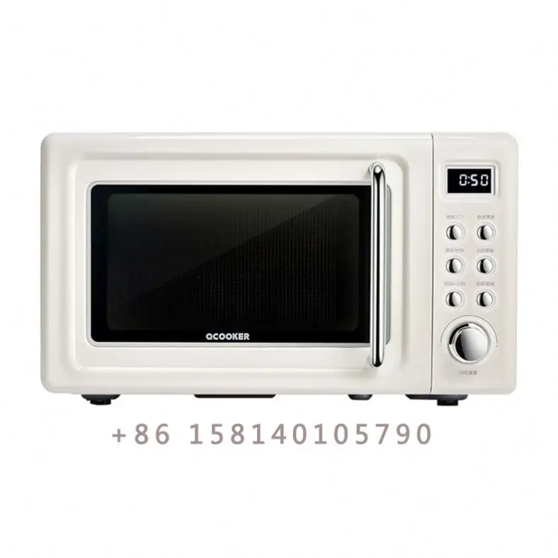 Glass Turntable Retro Countertop Power Level Microwave With LED Display Kitchen Electric Microwave Oven