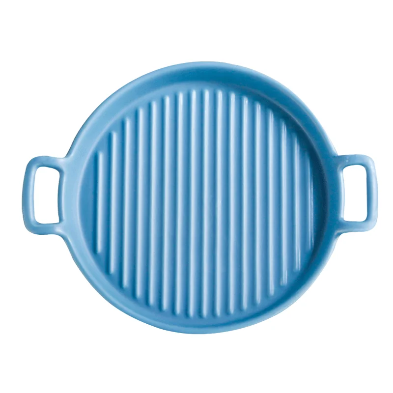 Креативная керамическая посуда для пиццы, блюдо для выпечки хлеба с плоским дном