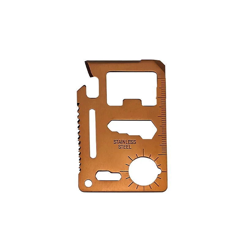 11-in-1 Mini Stainless Steel Survival Multi-Tool Card Portable Outdoor Hiking Camping Pocket Wallet Cards Multi-Function Tool