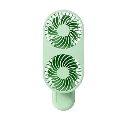 Best cooler Summer Mini Handheld Rechargeable Cool Air Fan Portable Pocket Fan Double Heads Mini Fan