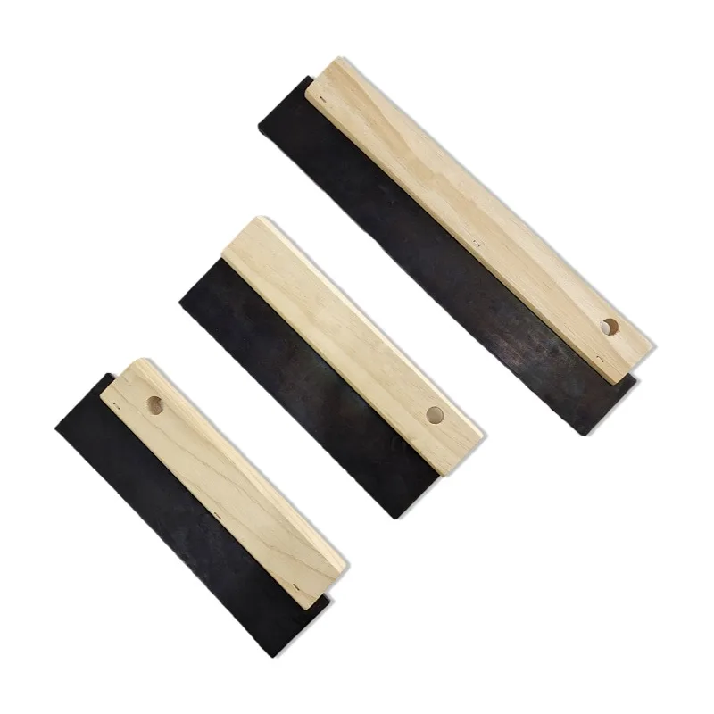 150mm/180mm/200mm wooden handle wide rubber scraper Squeegee Blade With Wood Handle Construction Tools Clean Putty Knife