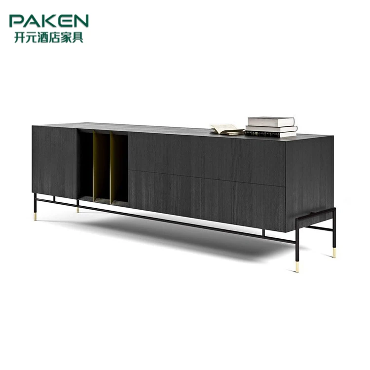 OEM custom made contemporary industrial style villa dining room sideboard cabinet