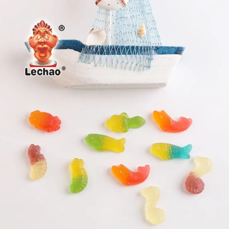 Wholesale Custom Sea Animal Shape Halal Chinese Sweet Cartoon Candy Bulk Gummy Candy