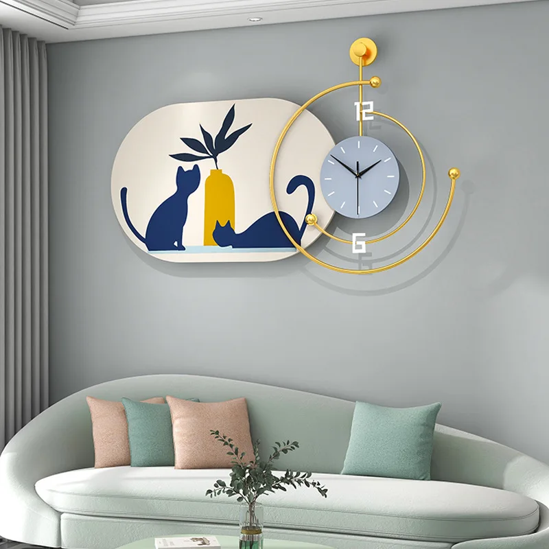 Modern Art Living Room Minimalist big Clock Wall Hanging Creative Home Decoration Painting Wall Clock