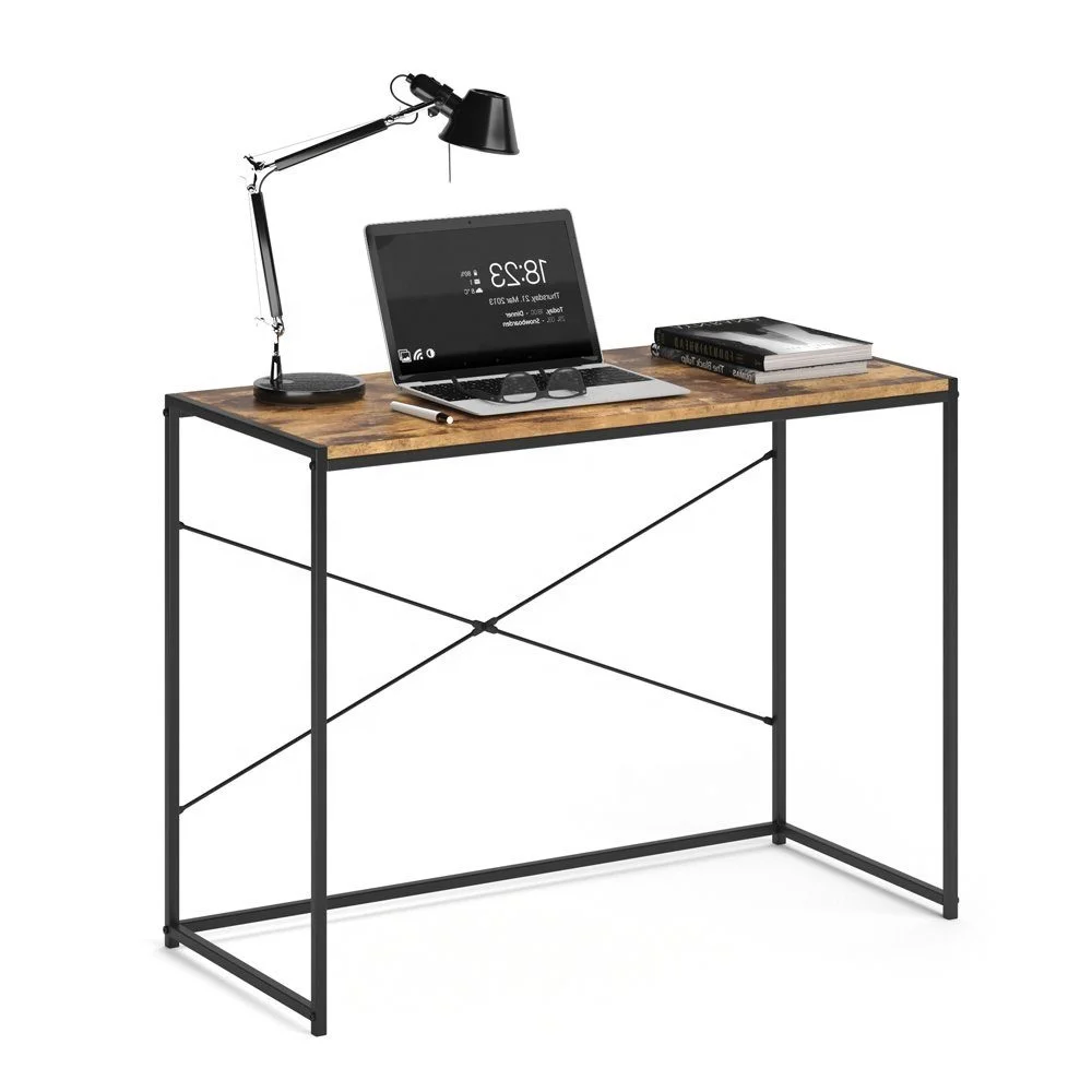 LOFT Writing Desk 100x45x75cm Vintage Wood Computer Desk  Office Work Desk For Small Spaces Writing Study Industry Modern Table