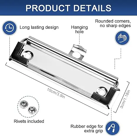 GOIT Metal Plastic Memo White Folder File Paper Custom Wood Cardboard Writing Board Clipboard Clips with Storage