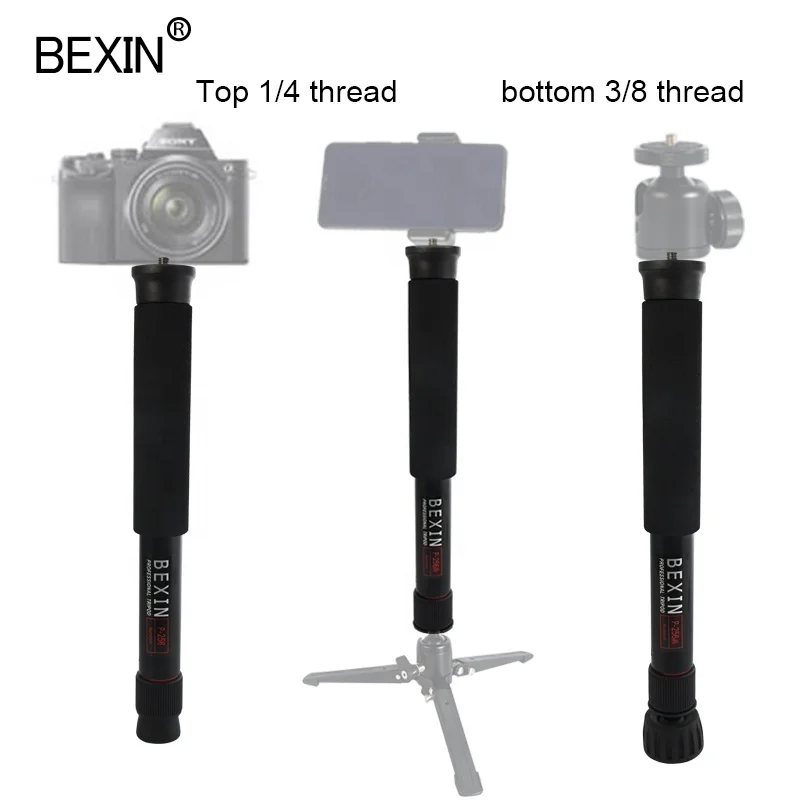 
BEXIN aluminum camera mobile phone stand bracket support handheld photography mini portable unipod monopod for dslr camera video 