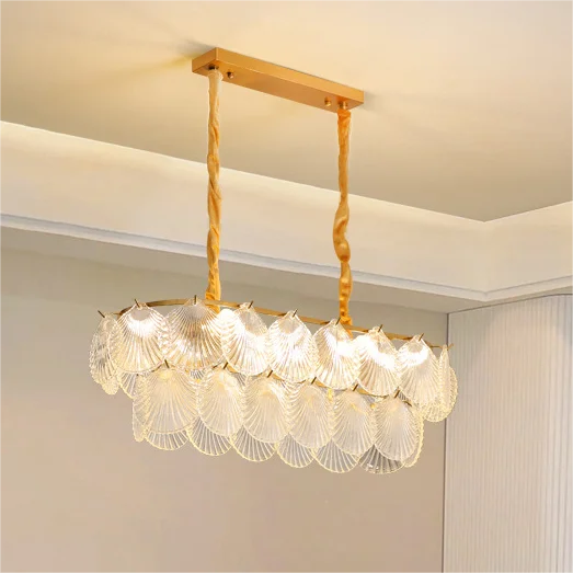 Light luxury bedroom living room pendant light golden romantic villa hotel glass Crystal chandelier