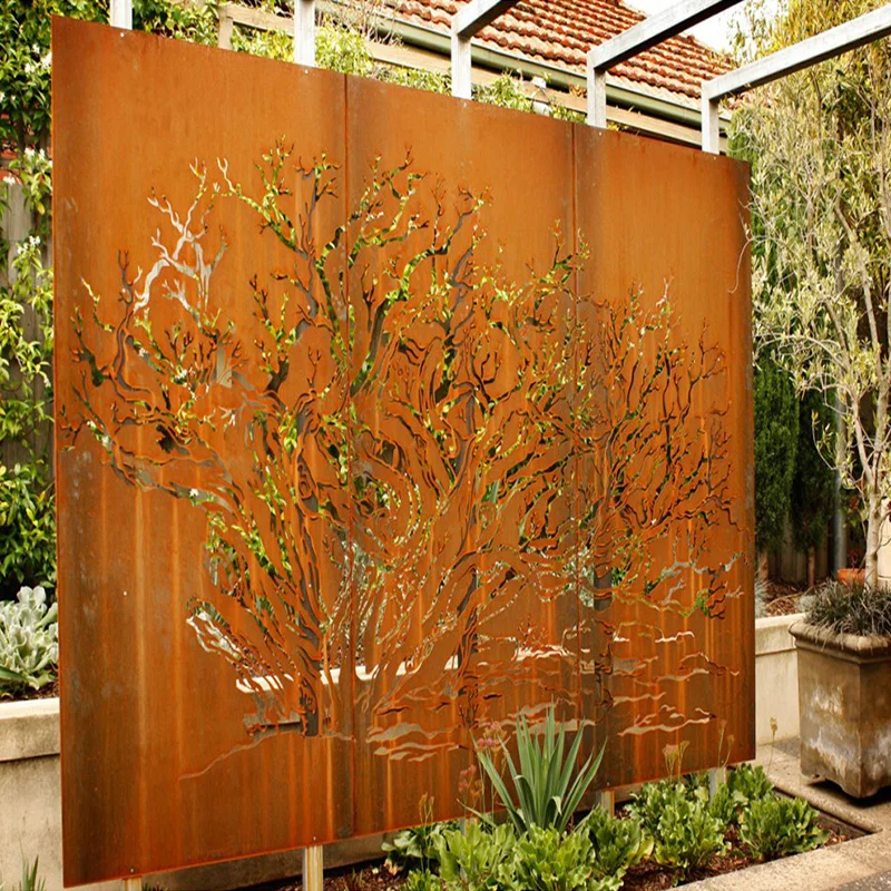Garden metal screen decoration laser cut privacy fencing panel