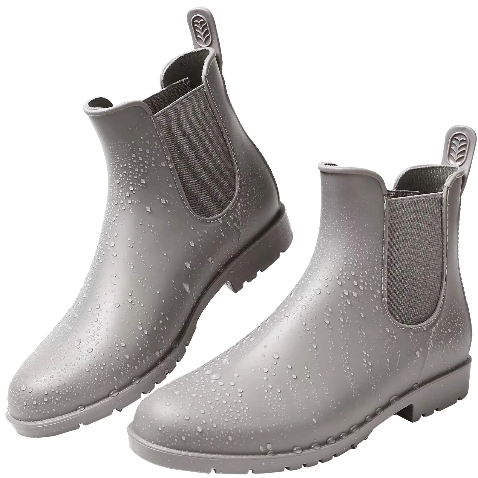 PVC Short Rain Boots for Women Waterproof Anti Slip Rubber Ankle Chelsea Boots