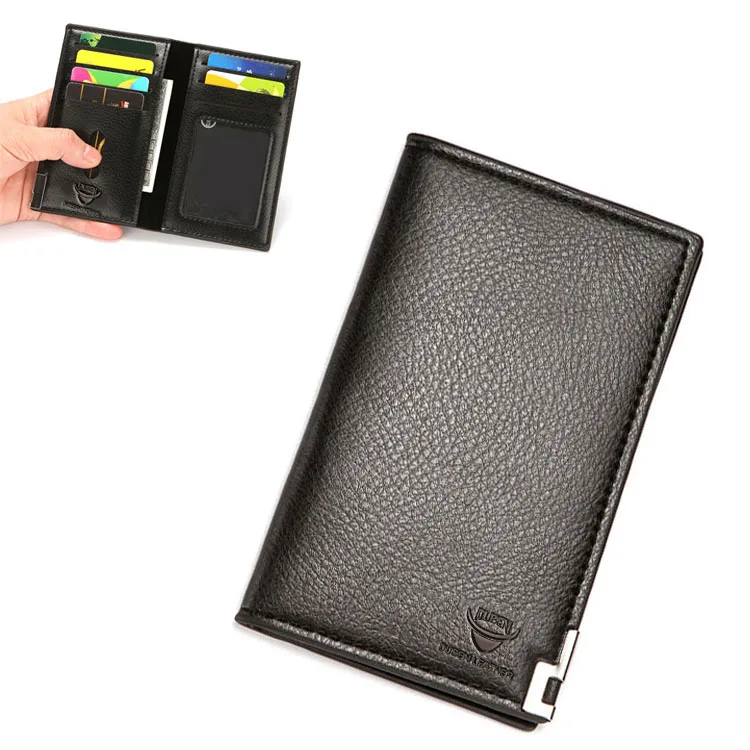 Custom PU Leather Card Holder Wallet Fashion Lightweight High Quality Men Business  Card Holder Wallet