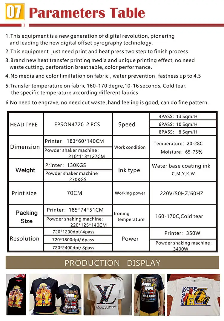 Funsun New Offset Printing Transfer Technology DTF Printer PET Film DTF Printer DTF Powder Machine with Double 4720 Printhead