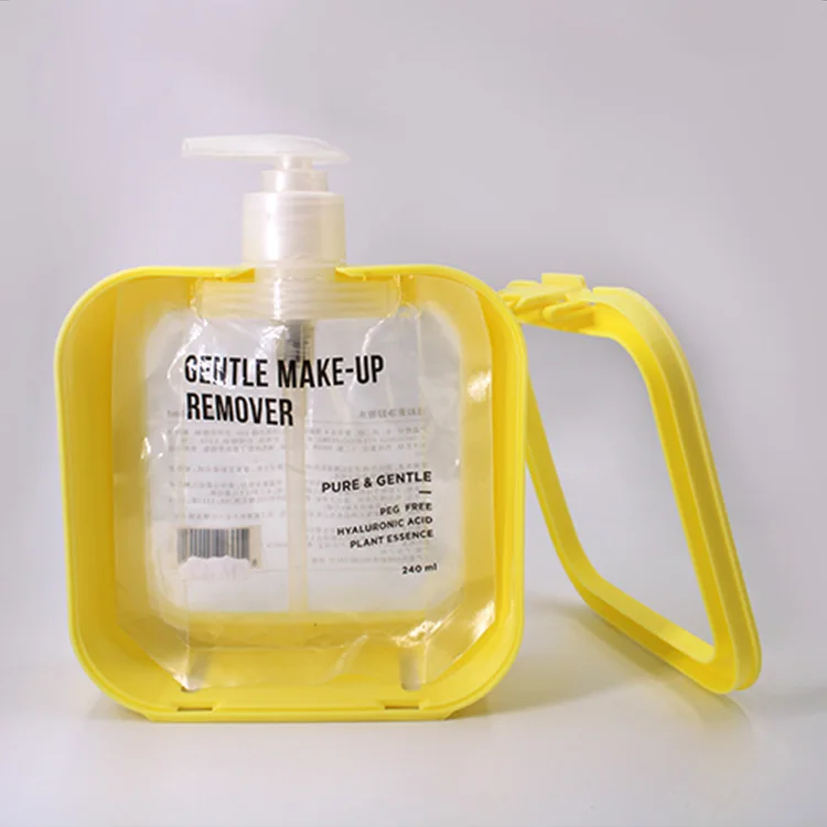 
Liquid bag with lotion pump head with plastic frame 