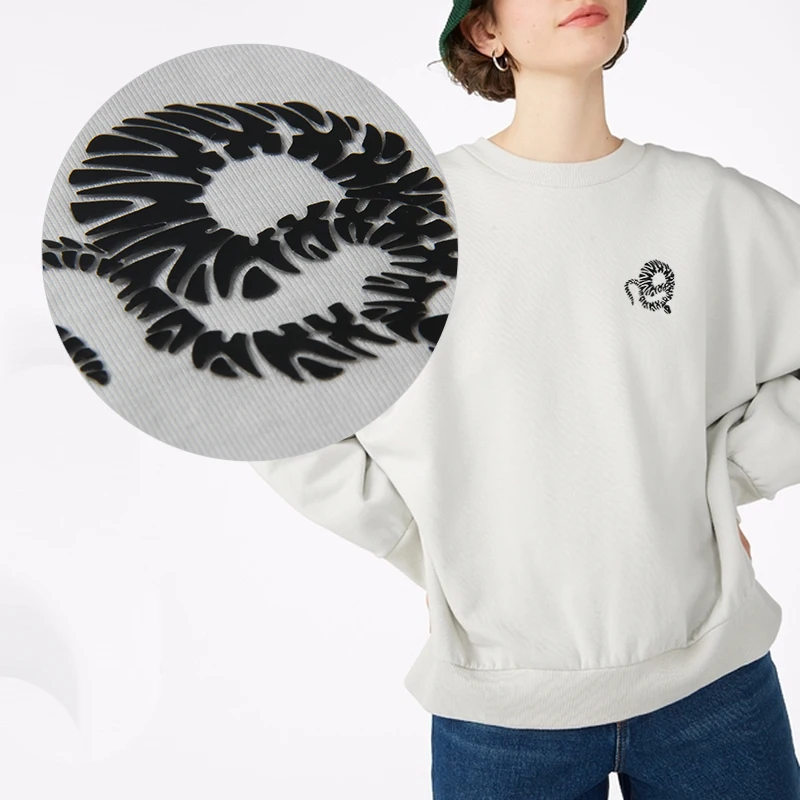 Custom 3D Raised Effect Brand Logo 3D Rubber Silicone Heat Transfer Clothing Label Heat Transfer Sticker For T-shirt