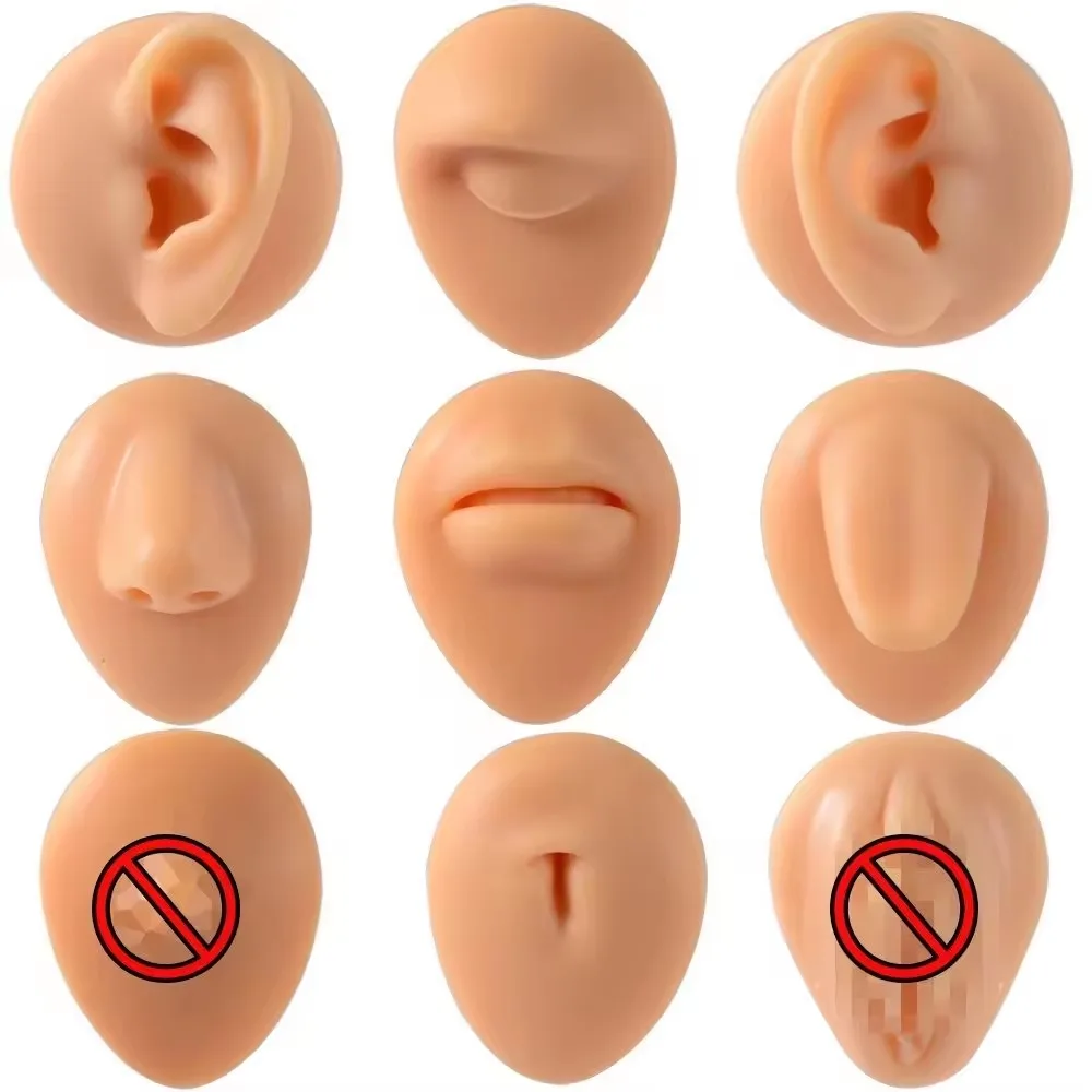 Hot Body piercing jewelry Silicone nose Model With Display Stand For Tattoo Puncture Practice Body Piercing Jewelry Display Tool
