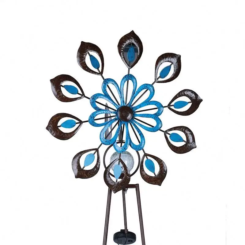 
Fish Wind Spinners Windmill For Garden Bee Art Candle Spinner Rustic Mini Solar Led Stick Windmills Flower Light Metal Decor 