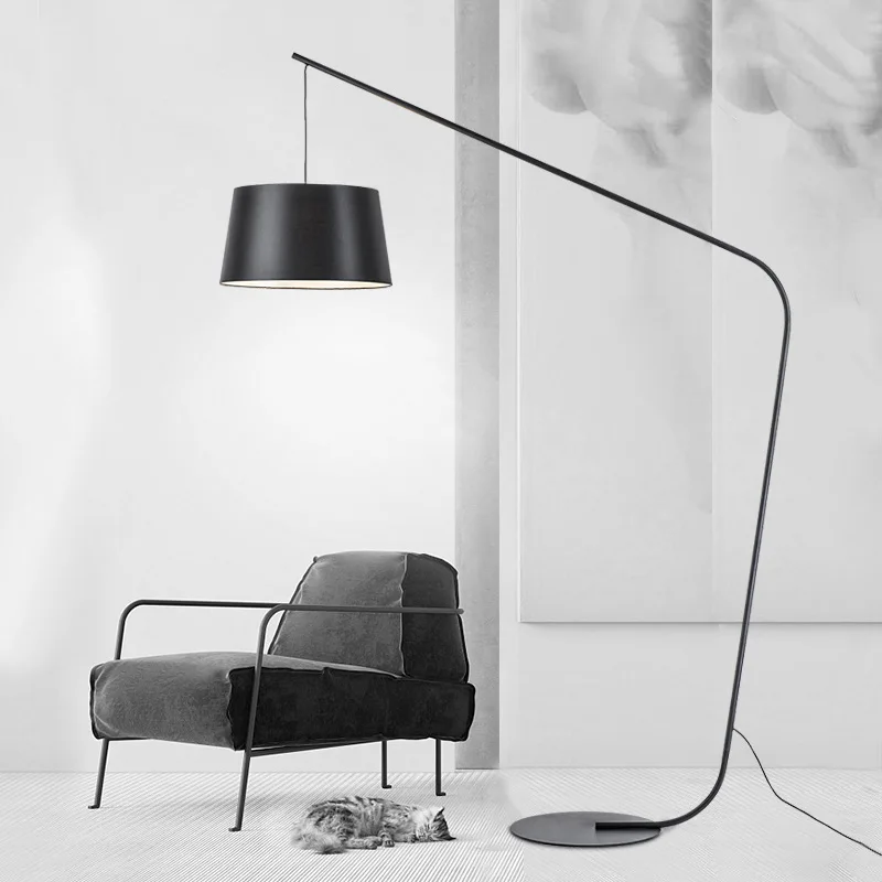 lamps home decor  modern black fishing rod floor lamp Hotel exhibition hall living room sofa bedroom floor lamp