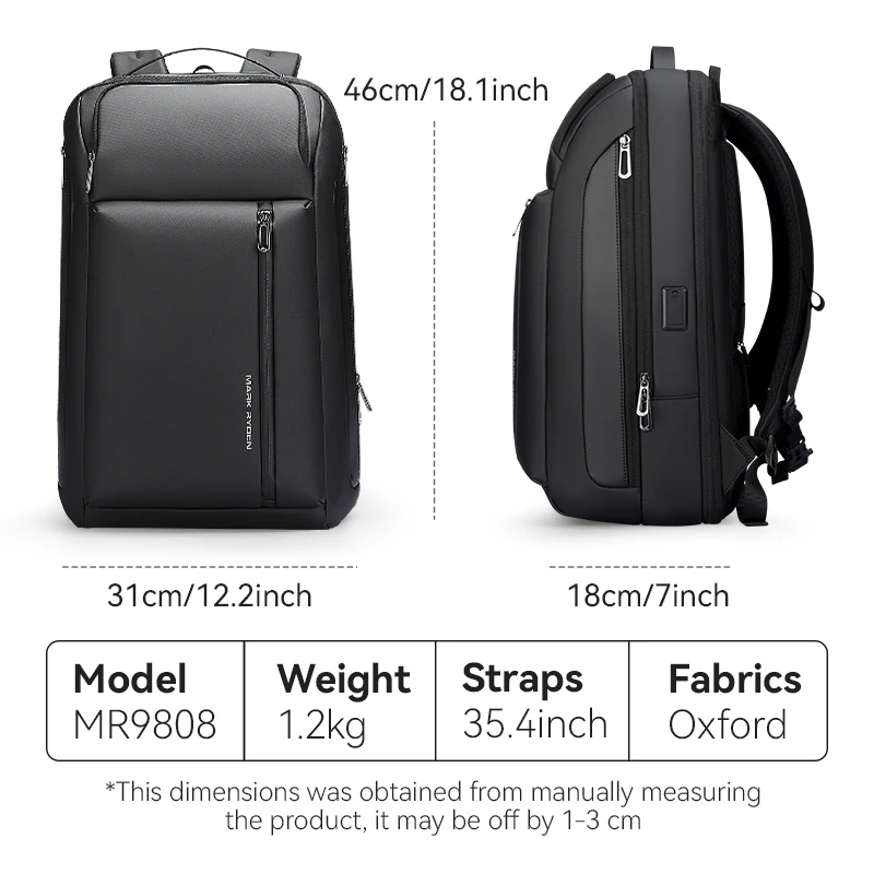 Mark Ryden Factory hot sale laptop bag business trip backpack large capacity shoulder bag G1_MR9808-B