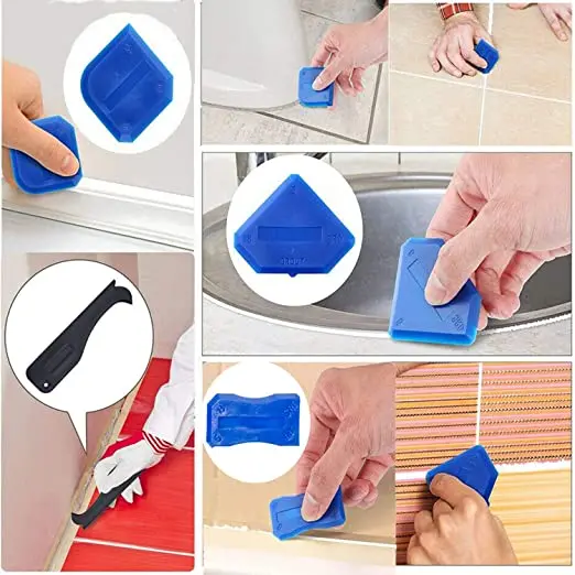 Other hand tools 3 in 1 Grout Sealant Caulking Finishing Tools Set Kit Corner Caulk Removal Tool Kit