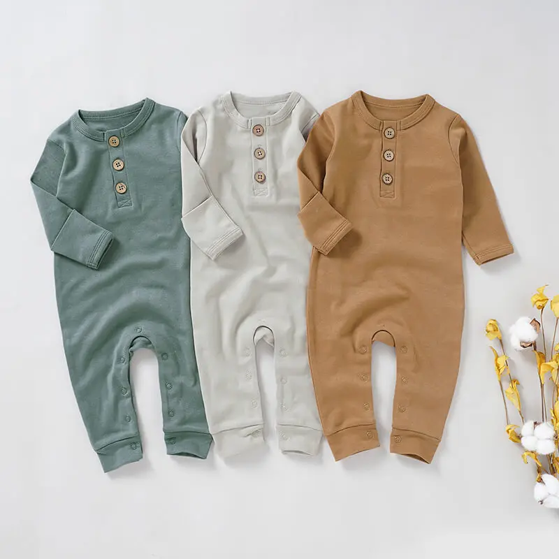 Naturally Soft Organic Cotton Baby Jumpsuit Baby Rompers for 0-12 Months