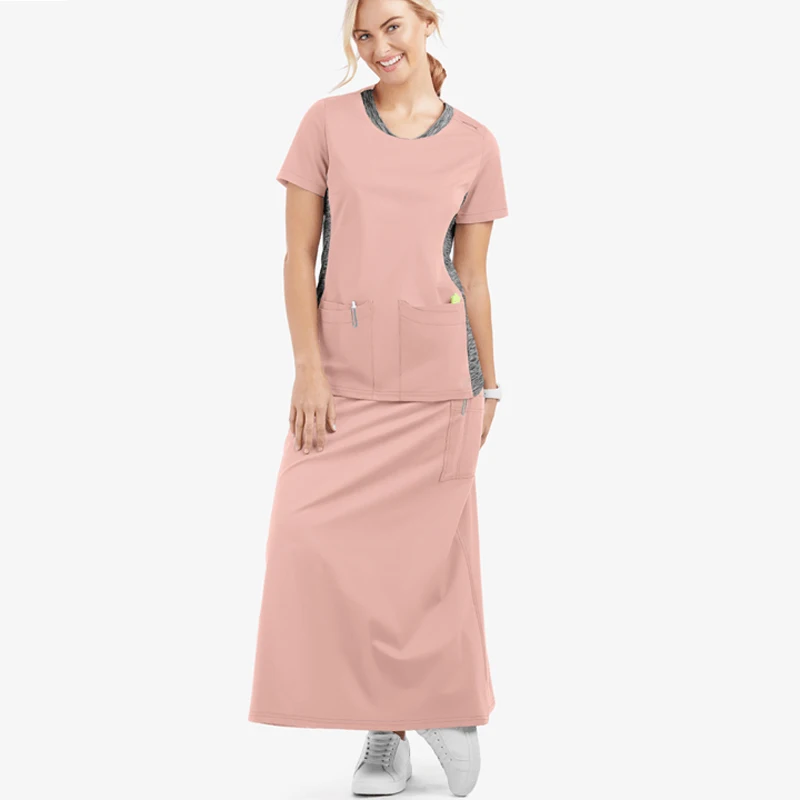 2022 Design Your Own Nurse Scrubs Dress Wholesale Custom High Quality Medical Women Doctor Nursing Scrub Dress Uniforms