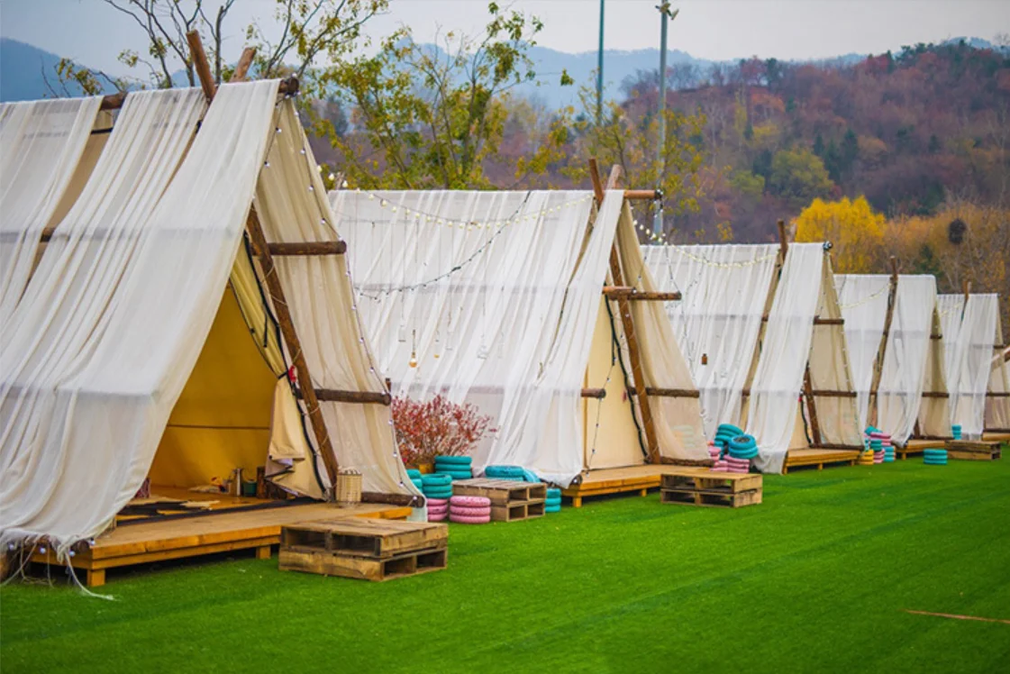 Canvas Luxury Glamping Tents for Resorts 1 Piece Customized Cotton Canvas Customization Outdoor Equipment 540 Gsm Rip -stop PVC