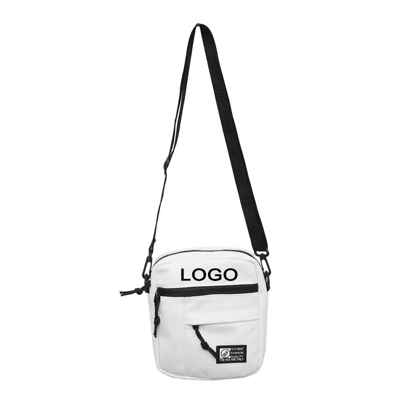 Trending travel canvas messenger bags crossbody chest bag men and women chest strap crossbody bag for mobile phone