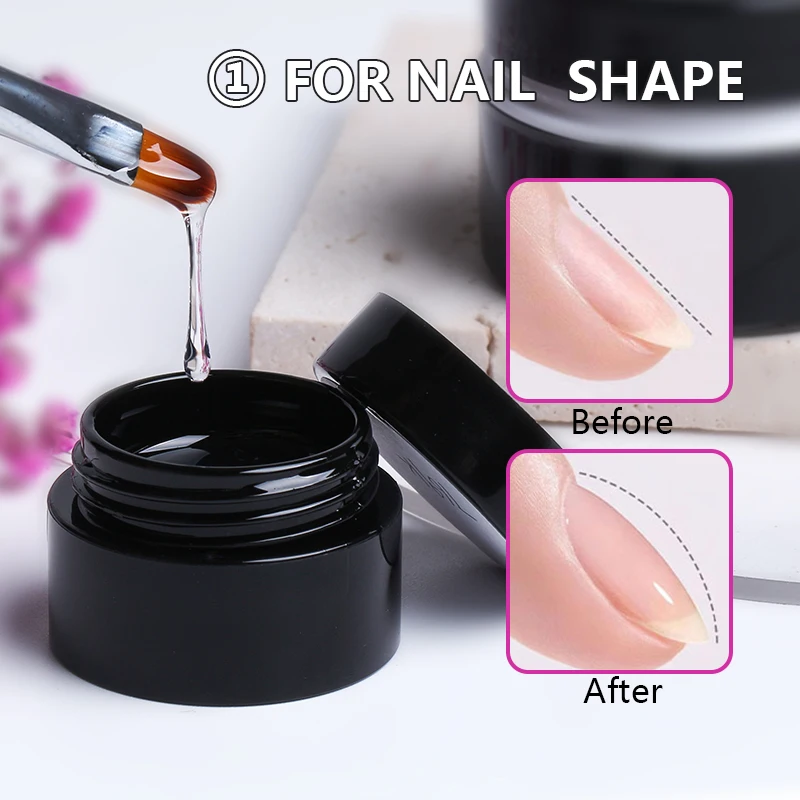 Clear Transparent Wholesale Bulk Private Label Building-Gel Nail 3-in-1 base&shape&build&extension gel