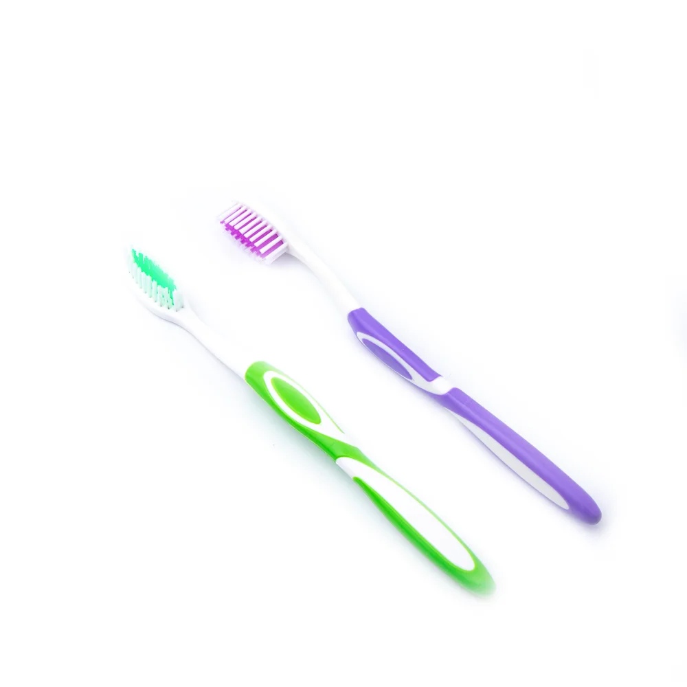 Cheap And High Quality Tooth Brush with Soft rubber double colour adult toothbrush