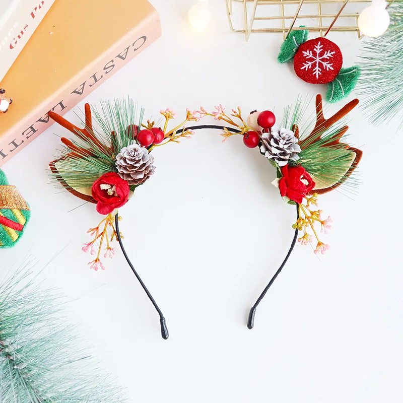 Christmas small antler hair bands wholesale cat ears long horns branch cute Christmas Day headband