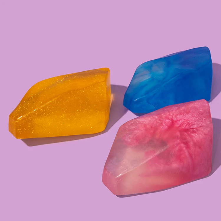 Cheap Factory Price Natural Organic Glycerin Soap Vegan Cbd Handmade Crystal Shaped Bar Soaps