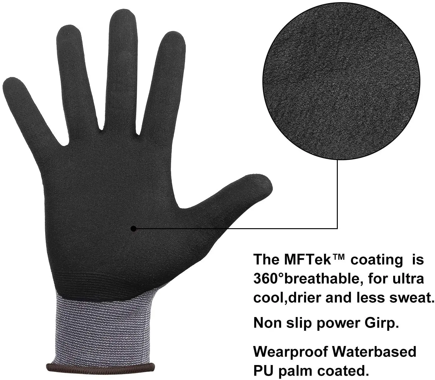 free sample sandy palm thickness BREATHABLE work gloves construction nitrile gloves work black for industry garden