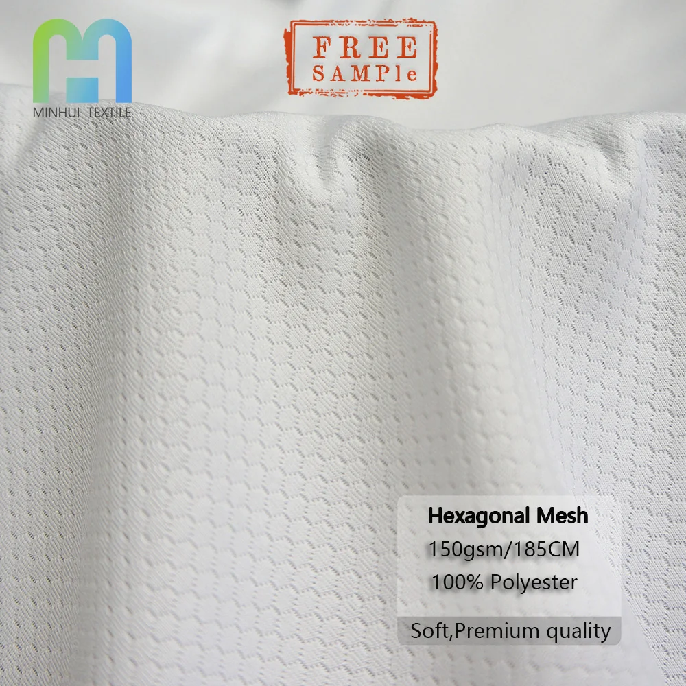 High strength honeycomb mesh fabric polyester 75d hexagon ripstop fabric jersey fabric for sublimation printing