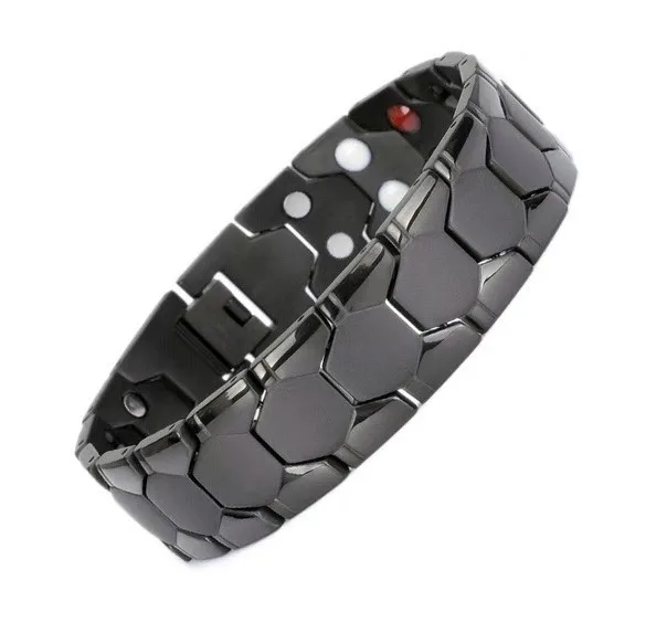 Men Detachable Gold Plated Chain Alloy Bangles Tennis Bracelet Jewelry Charm Magnetic Health Energy Bracelets