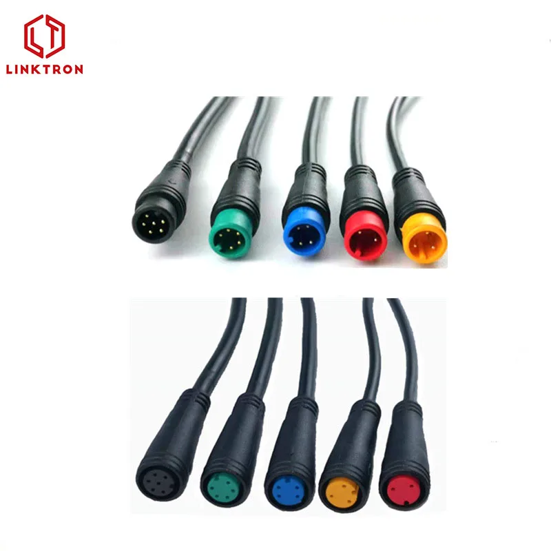 M8 pcb waterproof connector M8 6pin power connector M8 6pin power cable connector