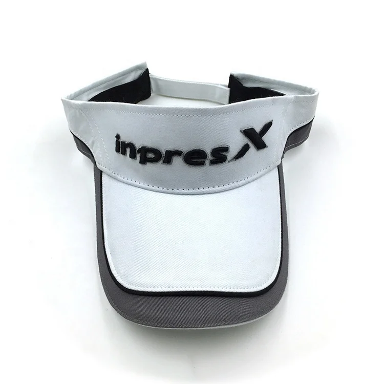 Custom Blank 3D Embroidery High Quality Patch Work Pipping Cotton Golf Sun Visor for Man