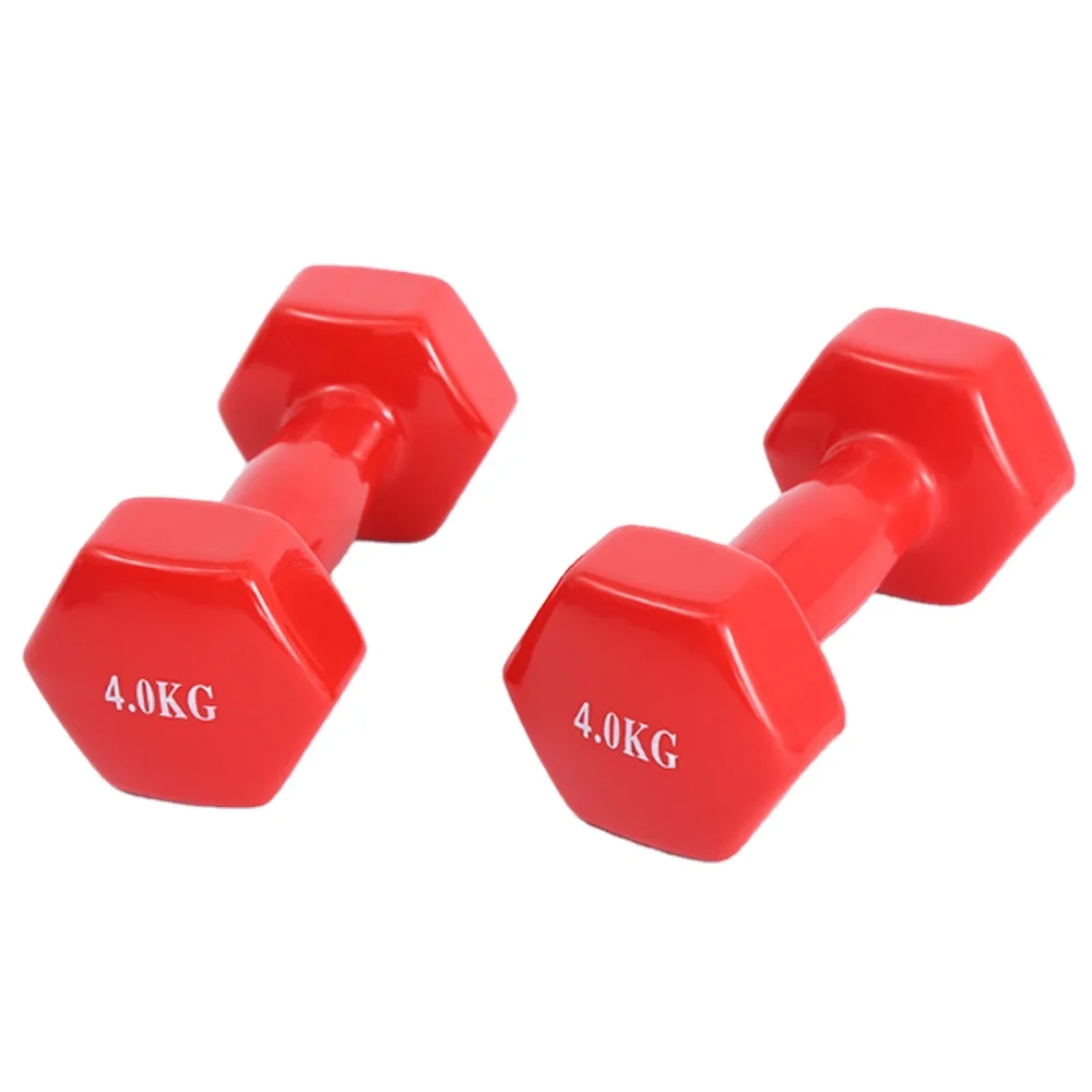 5 Pound Rubber Coated Dumbbells 20KG color custom Free Weights 15KG Hexagonal Dumbbell Set for Gym Use