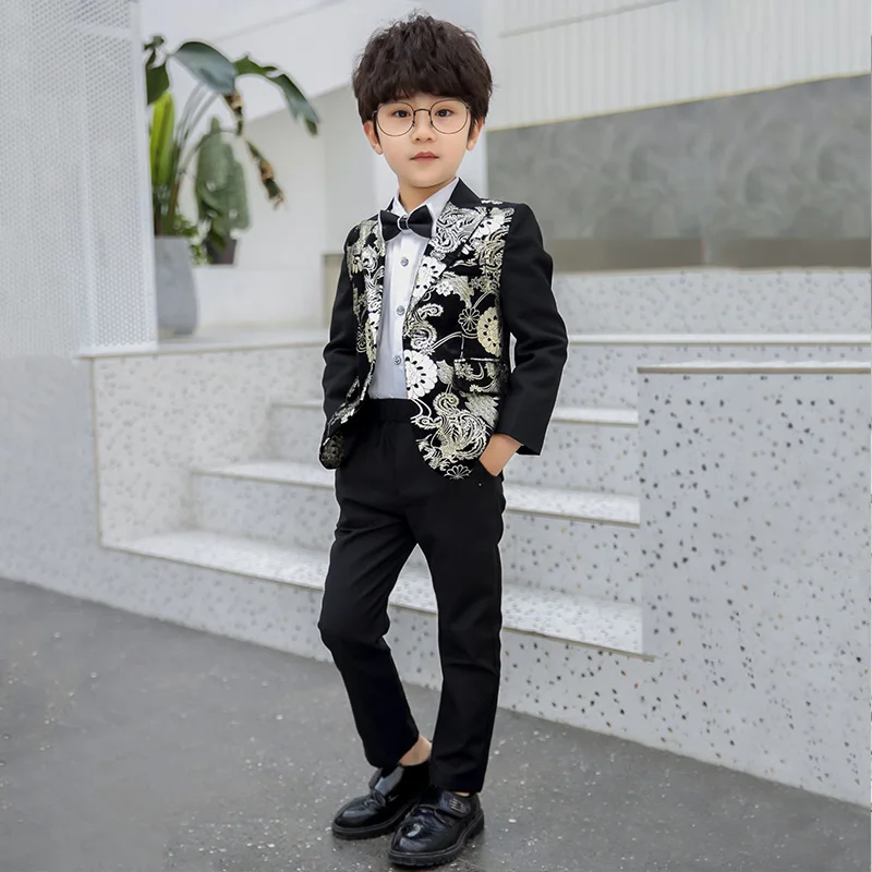Kids Boy Suits For Weddings Prom Suits Formal Dress Kids Tuxedo Children Clothing Set (Jacket+Pants)