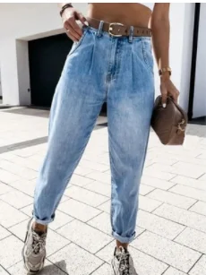  Jeans 2021 Women Autumn New Casual Trousers High Waist Washed Pants