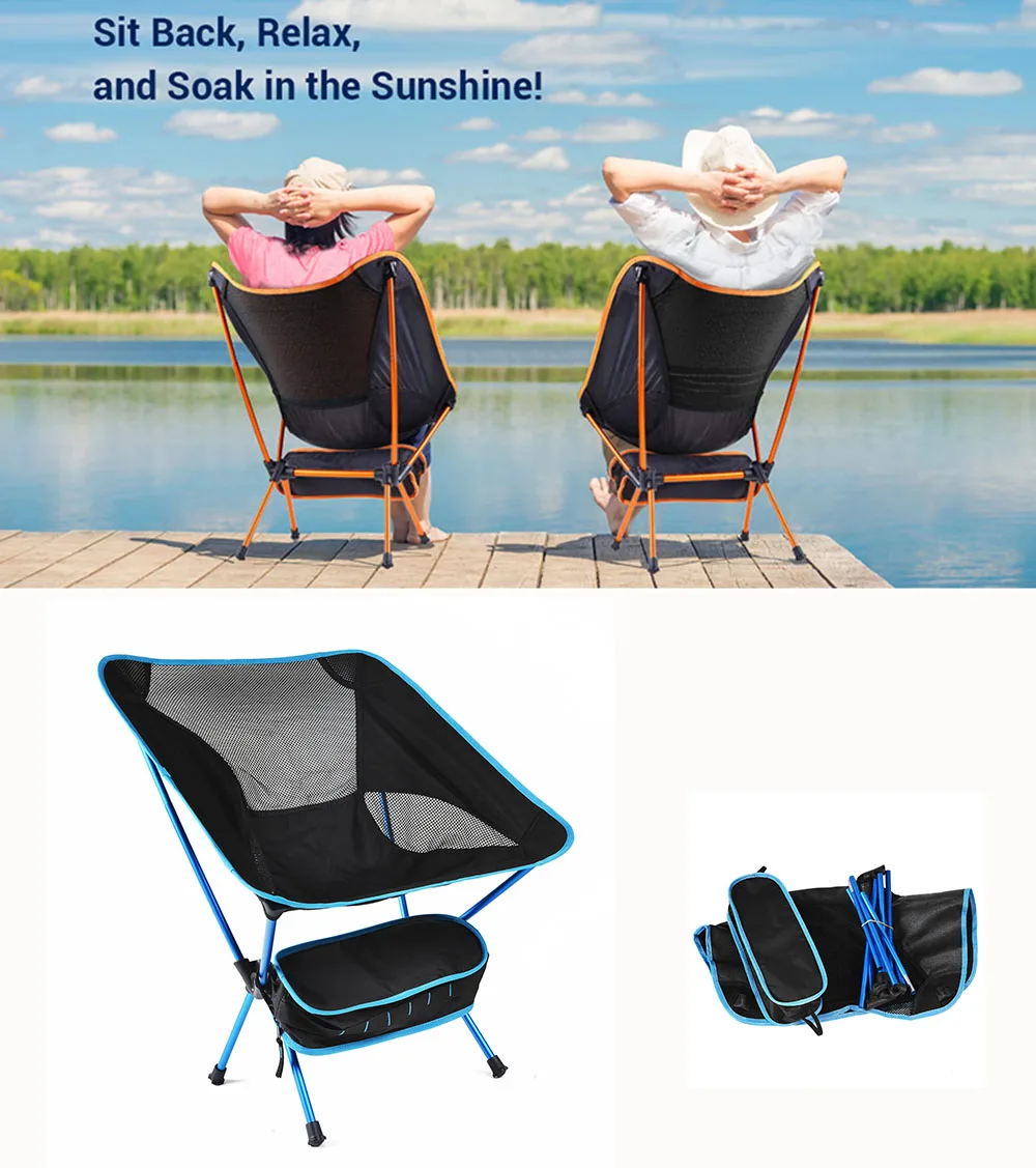 Portable Ultra Light Camping Folding Chair for Fishing Barbecue Outdoor Travel Beach Picnic