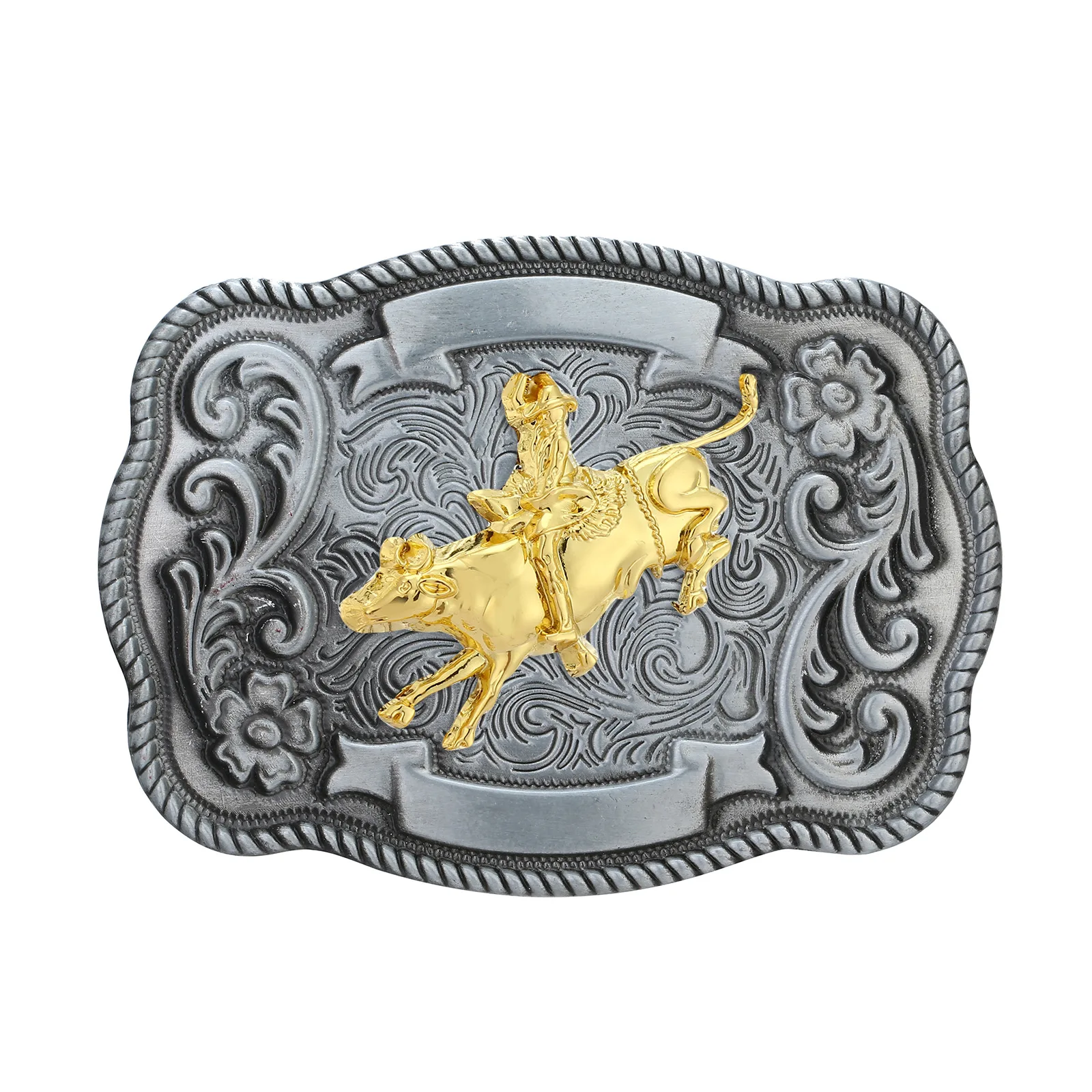 2024 professional manufacturer custom Zinc Alloy animal belt buckle double plating color Western belt buckle for belts