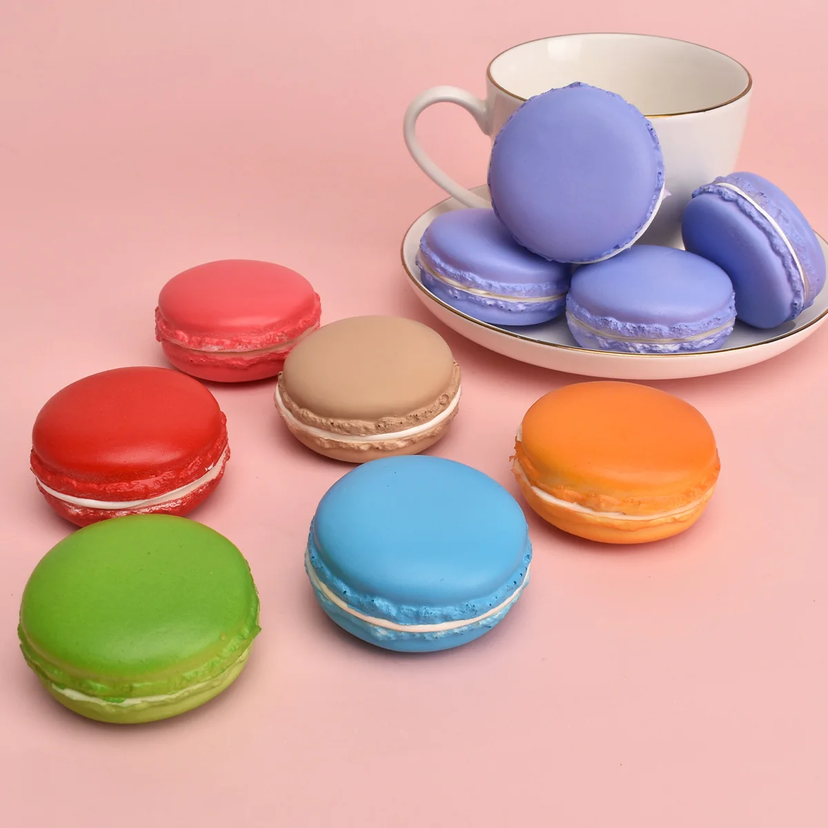 Artificial Macarons Fake Macaron Simulation Macaron Cake Realistic Artificial Dessert Toy for Home Kitchen Display Decoration