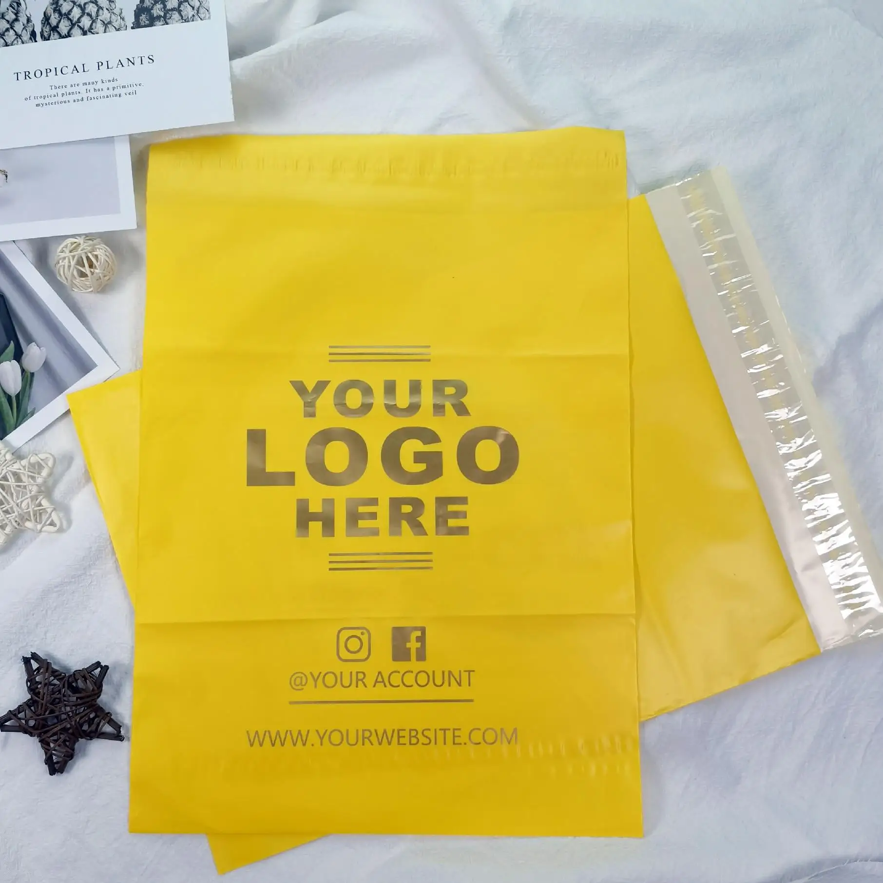 Printed Your Own Label Compotable Biodegradable Thank You Card Shipping Poly Mailers 10x13 Polymailer Bag Custom Logo