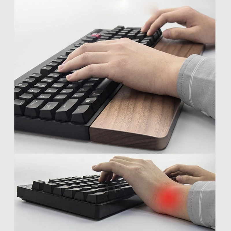 Newest Cheap Price 60% 65% 75% 100% Resin Wooden Wrist Support Rest For Keyboard