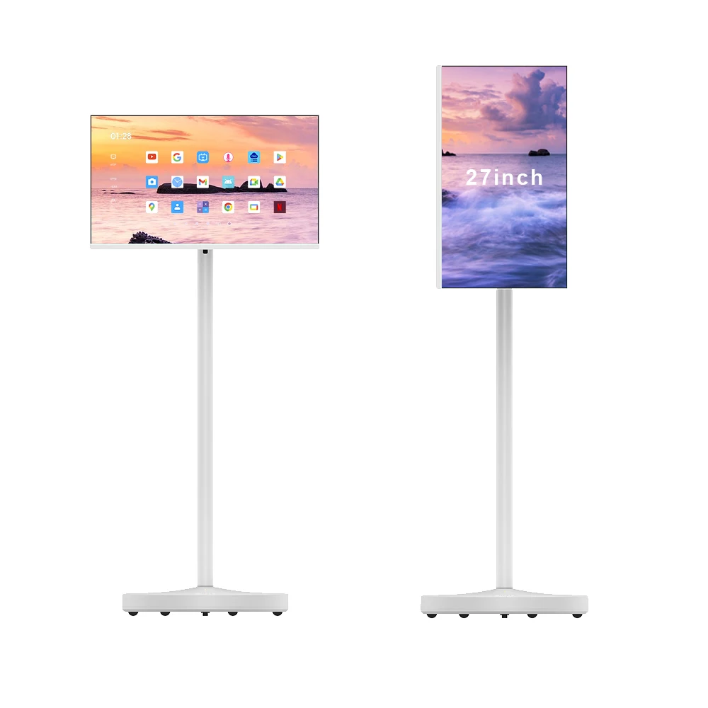 27 Inch Portable Built-In Battery all in one  lcd white floor standing For  Education Gaming relaxing Use