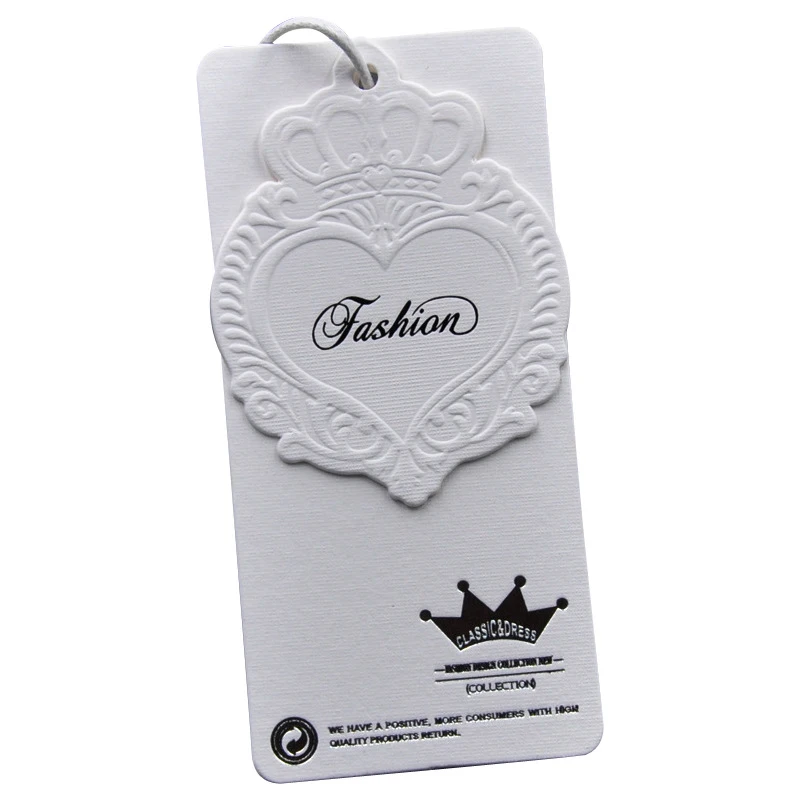 Personalised Custom Luxury Irregular Shape Garment tag printing Brand Name Logo Hang Price Material Tags for Clothing